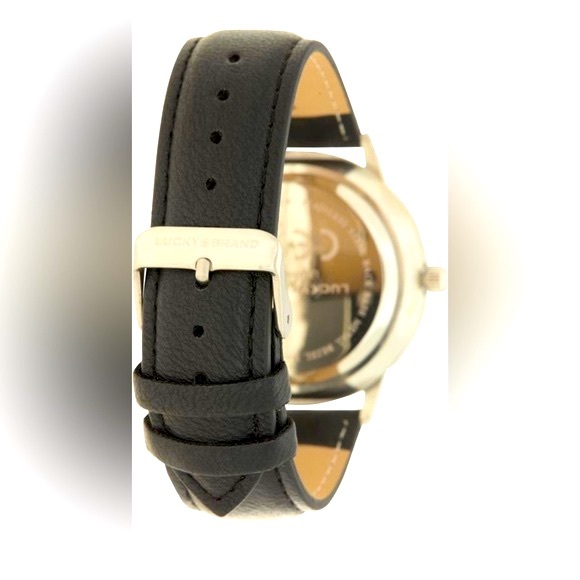 Lucky Brand Leather Strap Watch & Bracelets Set 40mm ✨ Black | Stainless